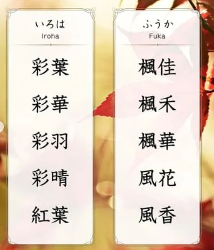假名字大全女生